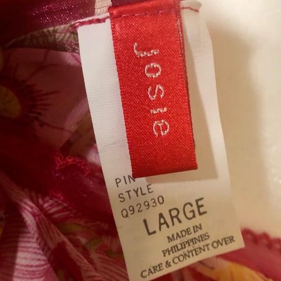 NWT Josie Pink Floral Robe, Size Large - Picture 3 of 7